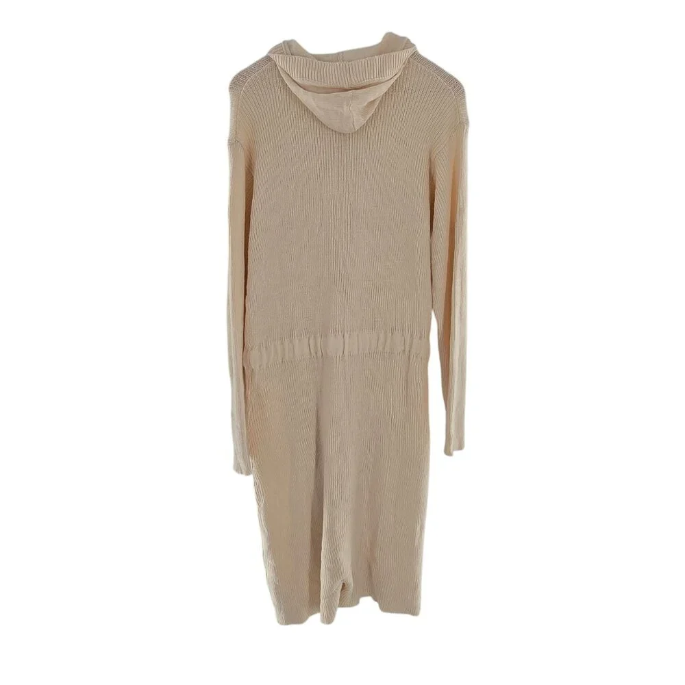 Nasty Gal Womens Recycled Knitted Ribbed Hooded Long Sleeve Rompee Sz Large Sand - Picture 11 of 12